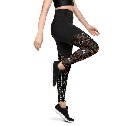 Royal Decoration Black Sports Leggings