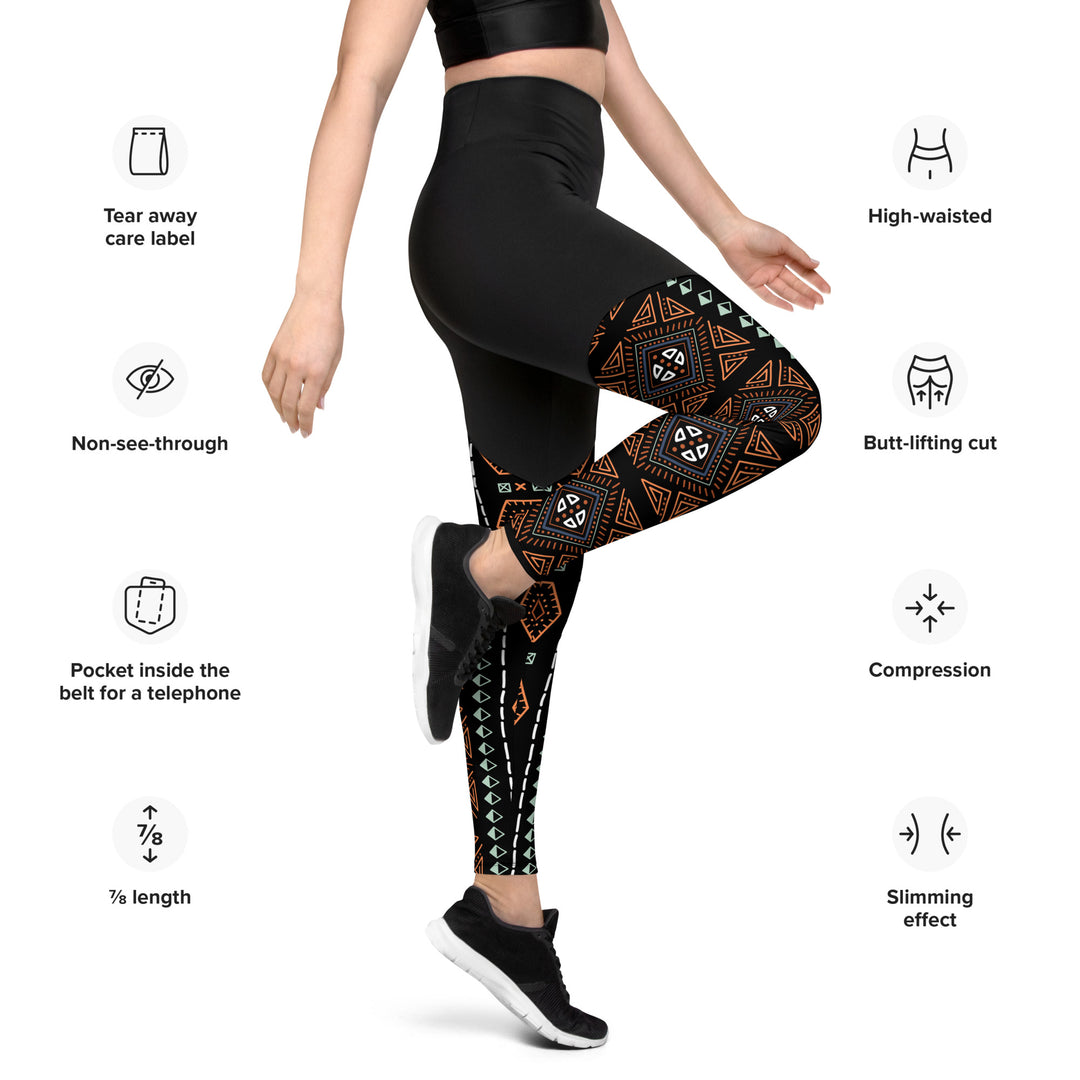 Royal Decoration Black Sports Leggings