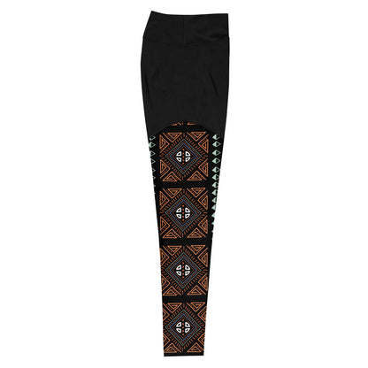 Royal Decoration Black Sports Leggings