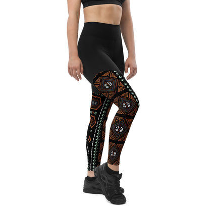 Royal Decoration Black Sports Leggings