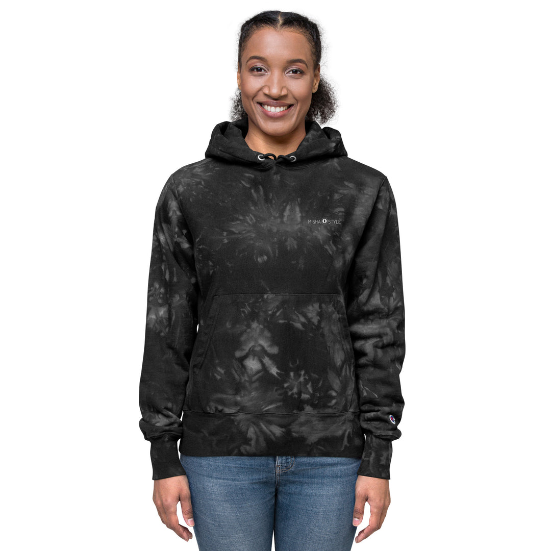 Dames Champion tie-dye hoodie - Royal Black