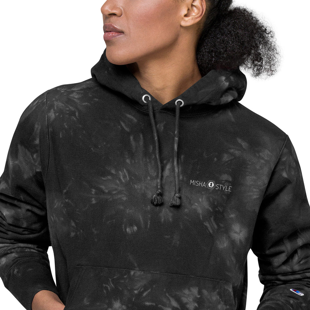 Dames Champion tie-dye hoodie - Royal Black