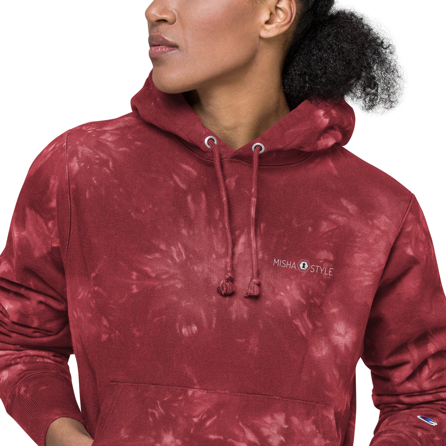 Women Champion tie-dye Red hoodie