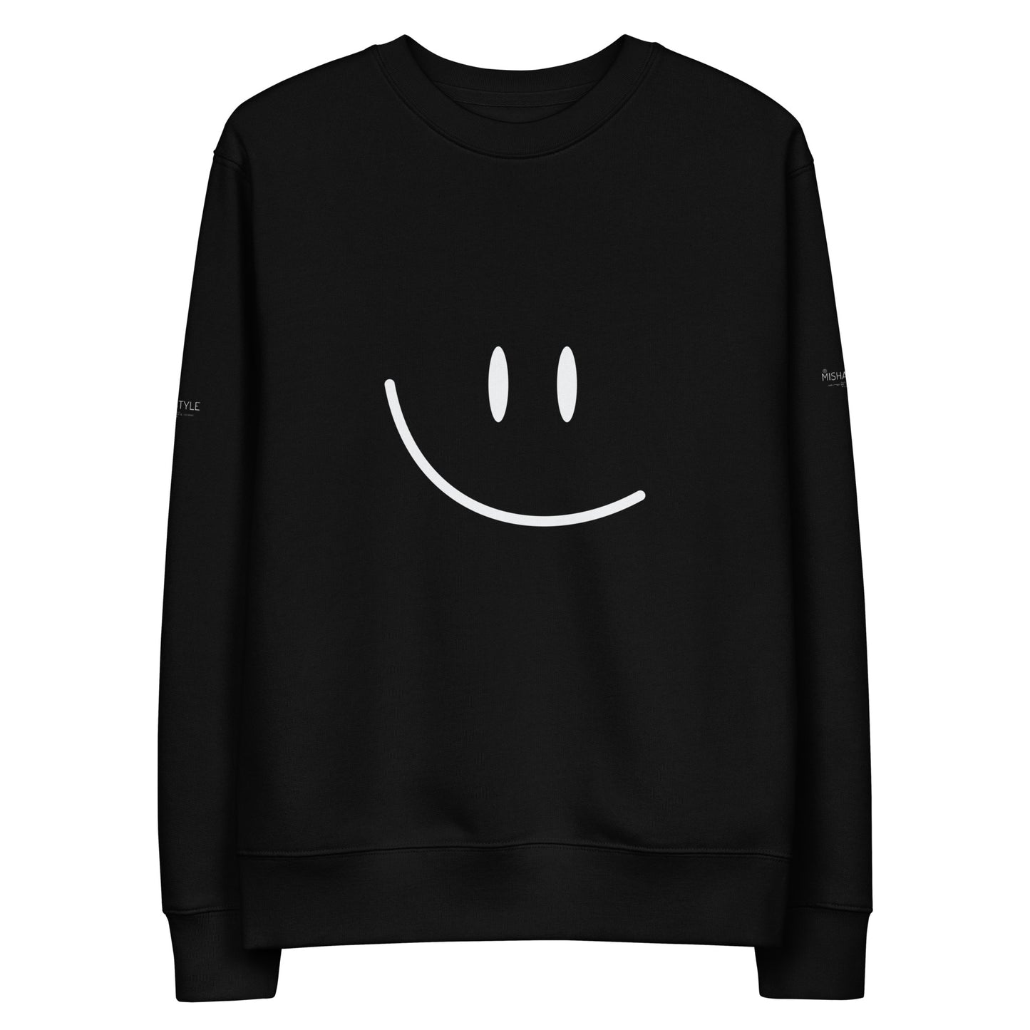 Cute Smile Unisex ECO Black Sweatshirt