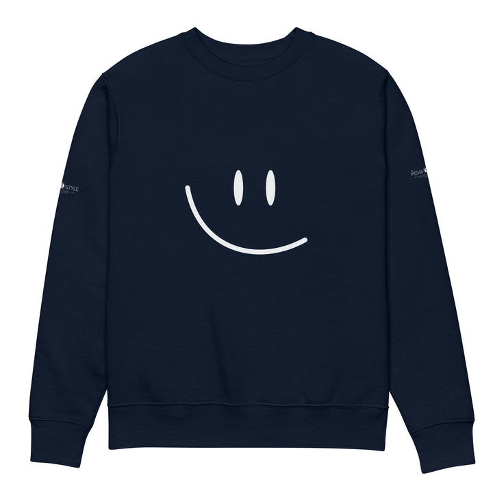 Cute Smile Unisex eco French Navy sweatshirt