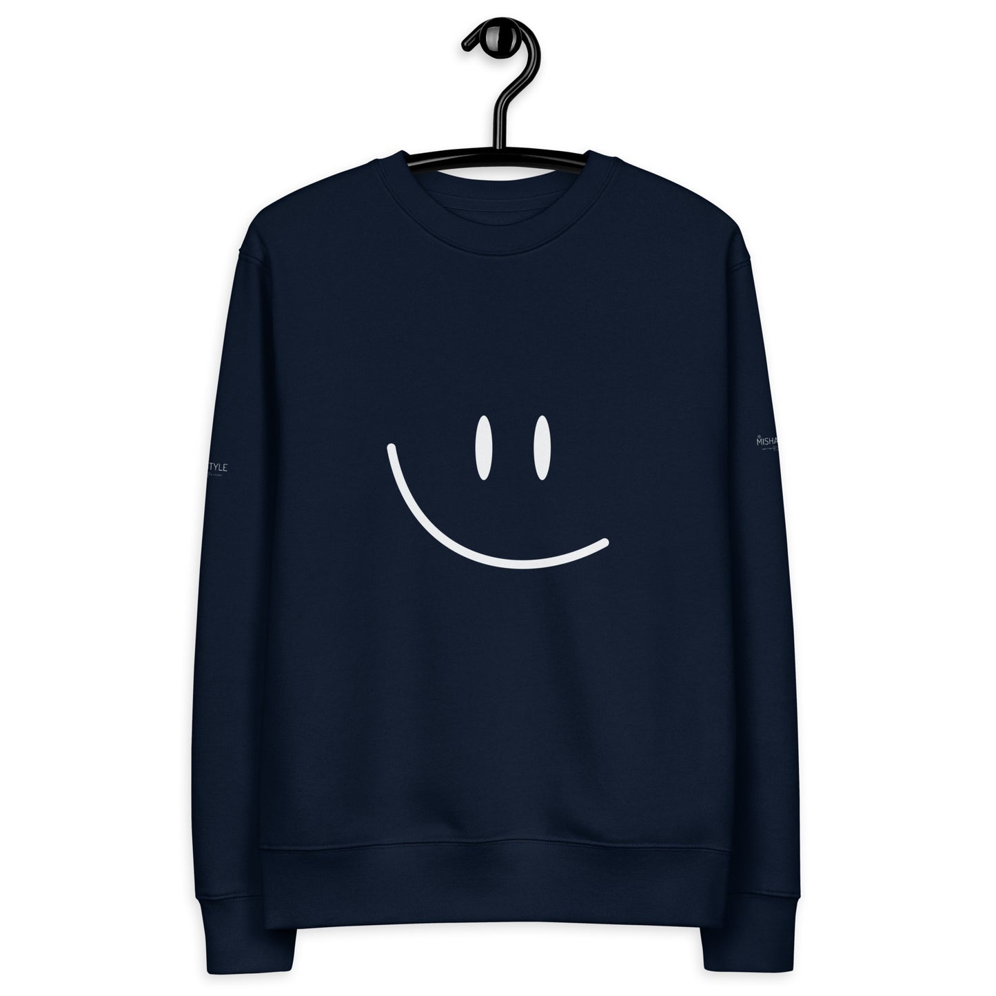 Cute Smile Unisex eco French Navy sweatshirt