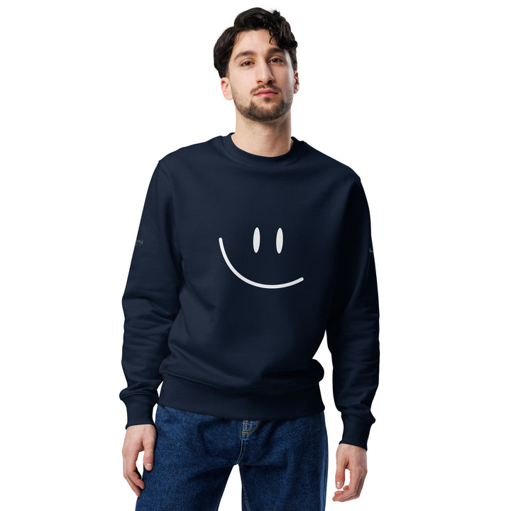 Cute Smile Unisex eco French Navy sweatshirt