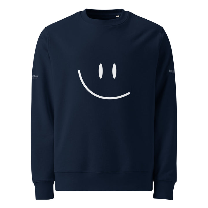 Cute Smile Unisex eco French Navy sweatshirt