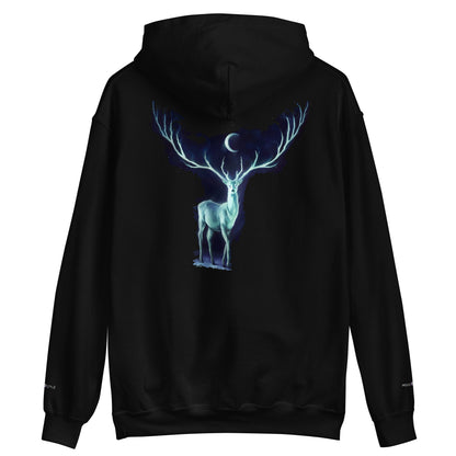 Black Embroidered Deer Hoodie