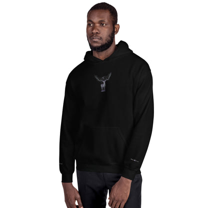 Black Embroidered Deer Hoodie