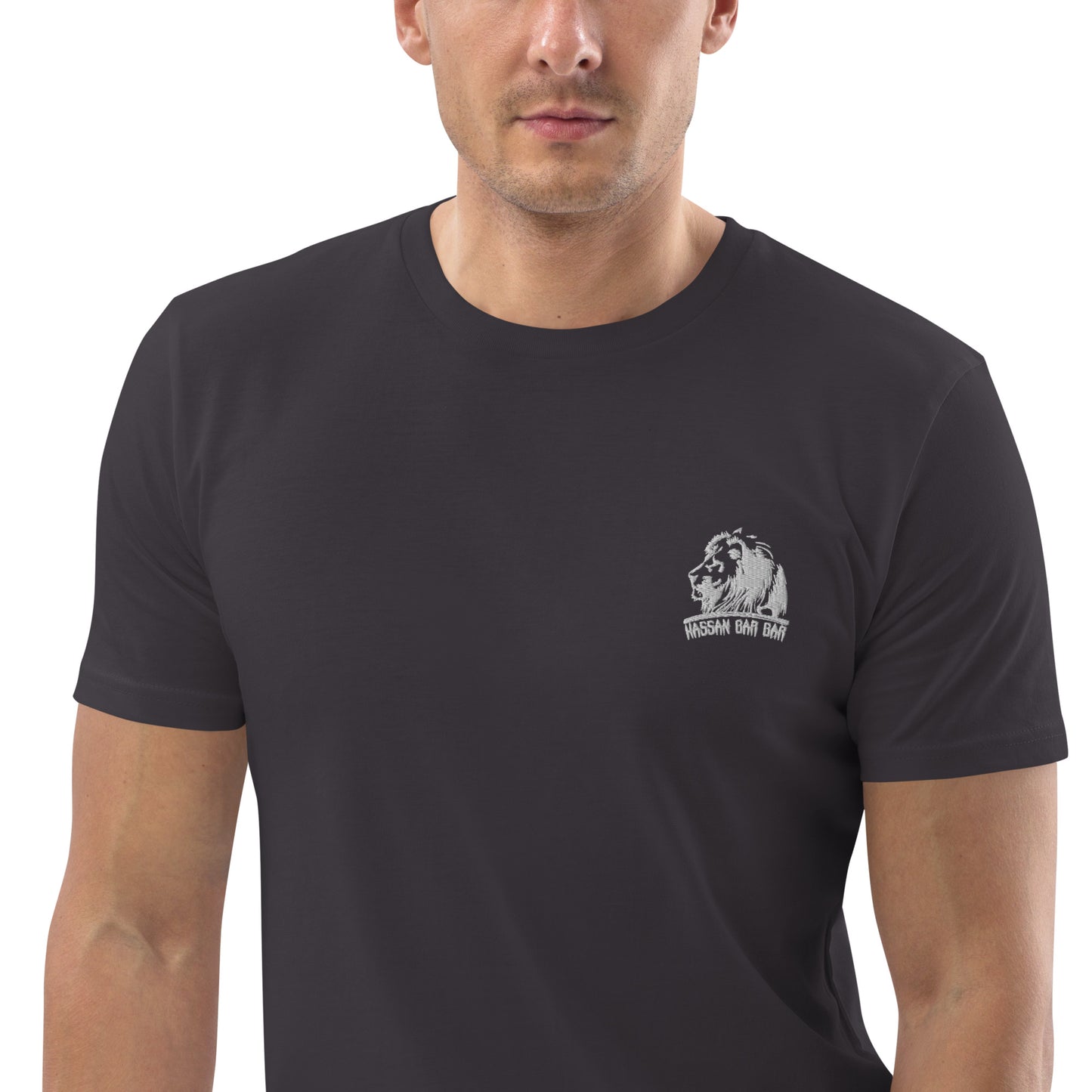 Embroidered Lion Logo Men T-Shirt