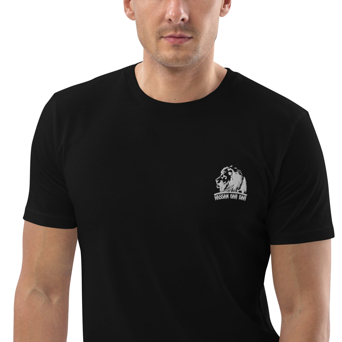 Embroidered Lion Logo Men T-Shirt