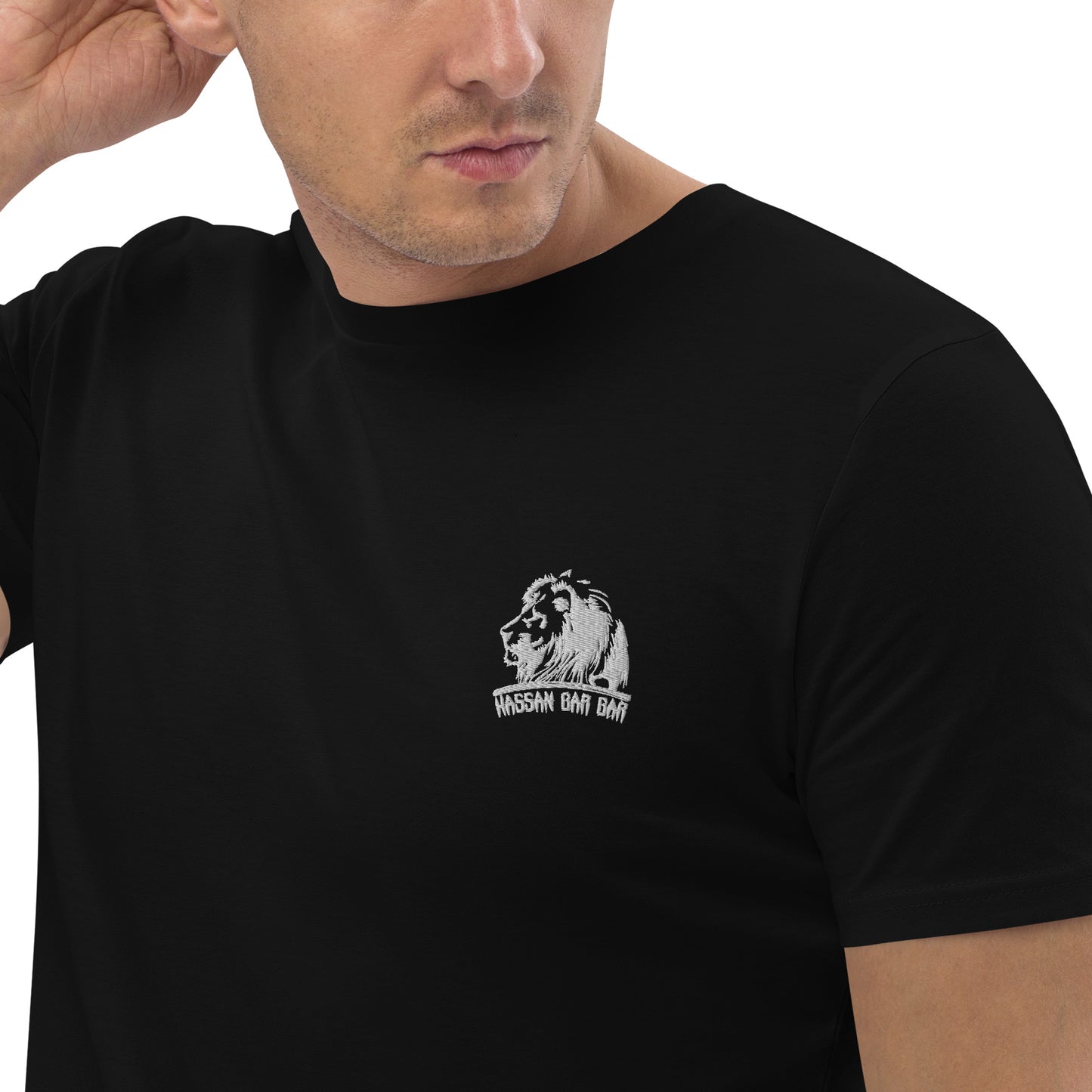 Embroidered Lion Logo Men T-Shirt