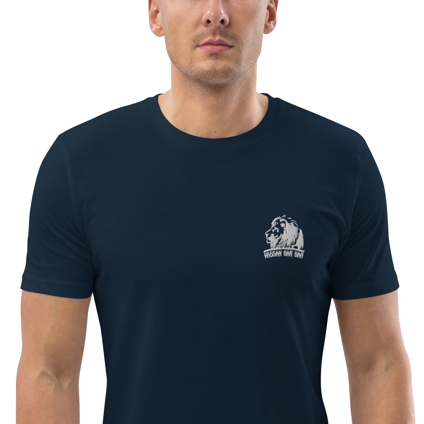 Embroidered Lion Logo Men T-Shirt