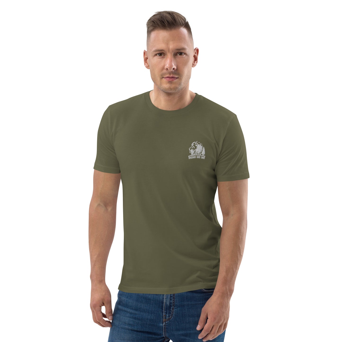 Embroidered Lion Logo Men T-Shirt