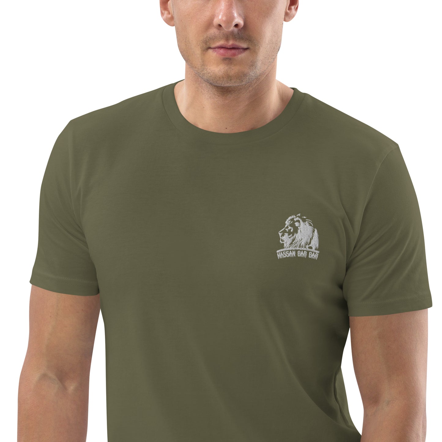 Embroidered Lion Logo Men T-Shirt