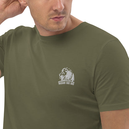 Embroidered Lion Logo Men T-Shirt