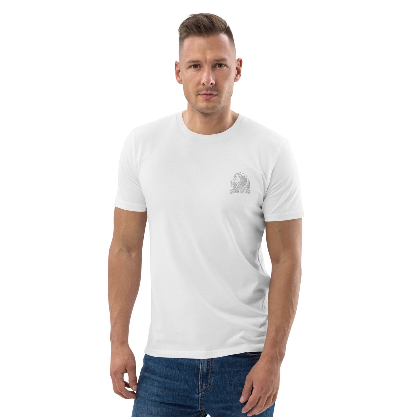 Embroidered Lion Logo Men T-Shirt