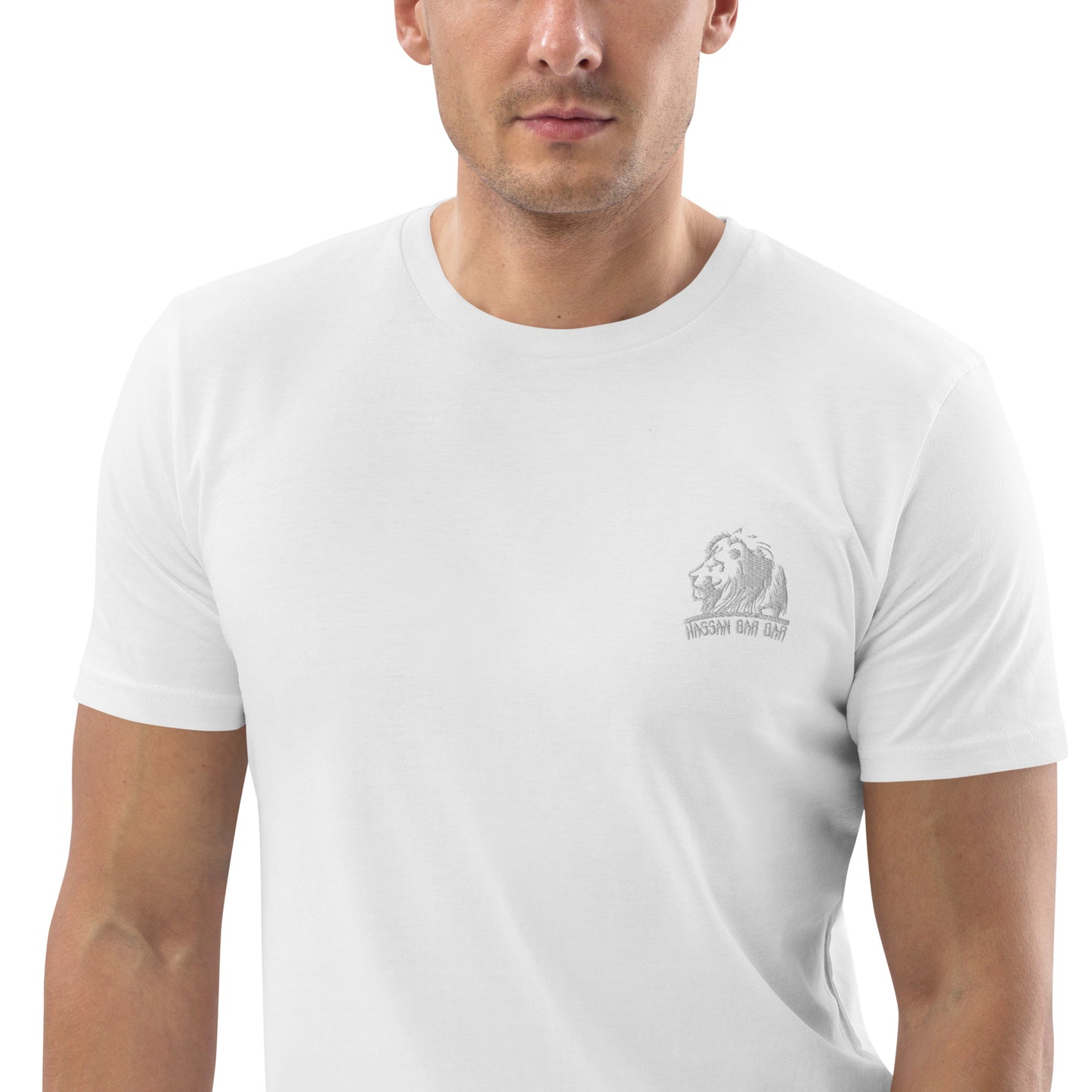 Embroidered Lion Logo Men T-Shirt