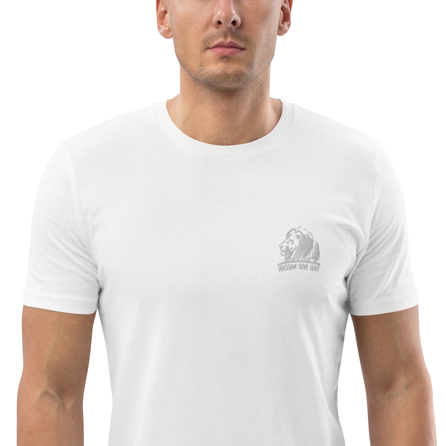 Embroidered Lion Logo Men T-Shirt