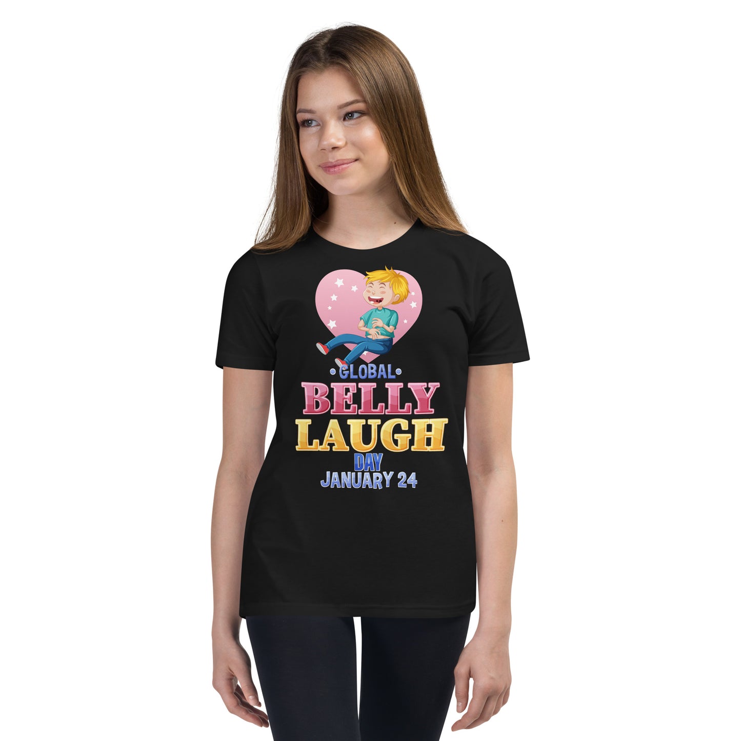 Belly Laugh Youth Short Sleeve Black T-Shirt