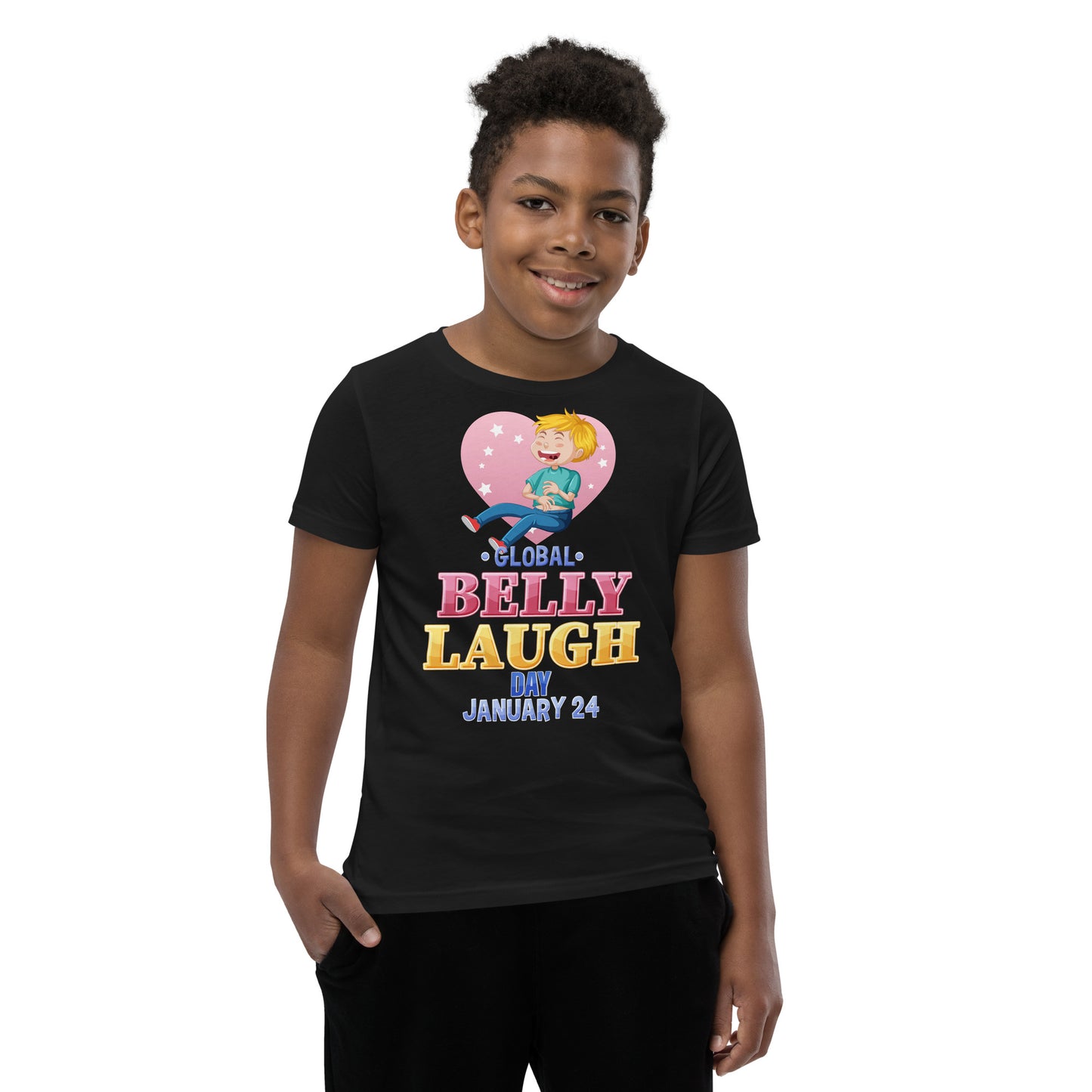 Belly Laugh Youth Short Sleeve Black T-Shirt