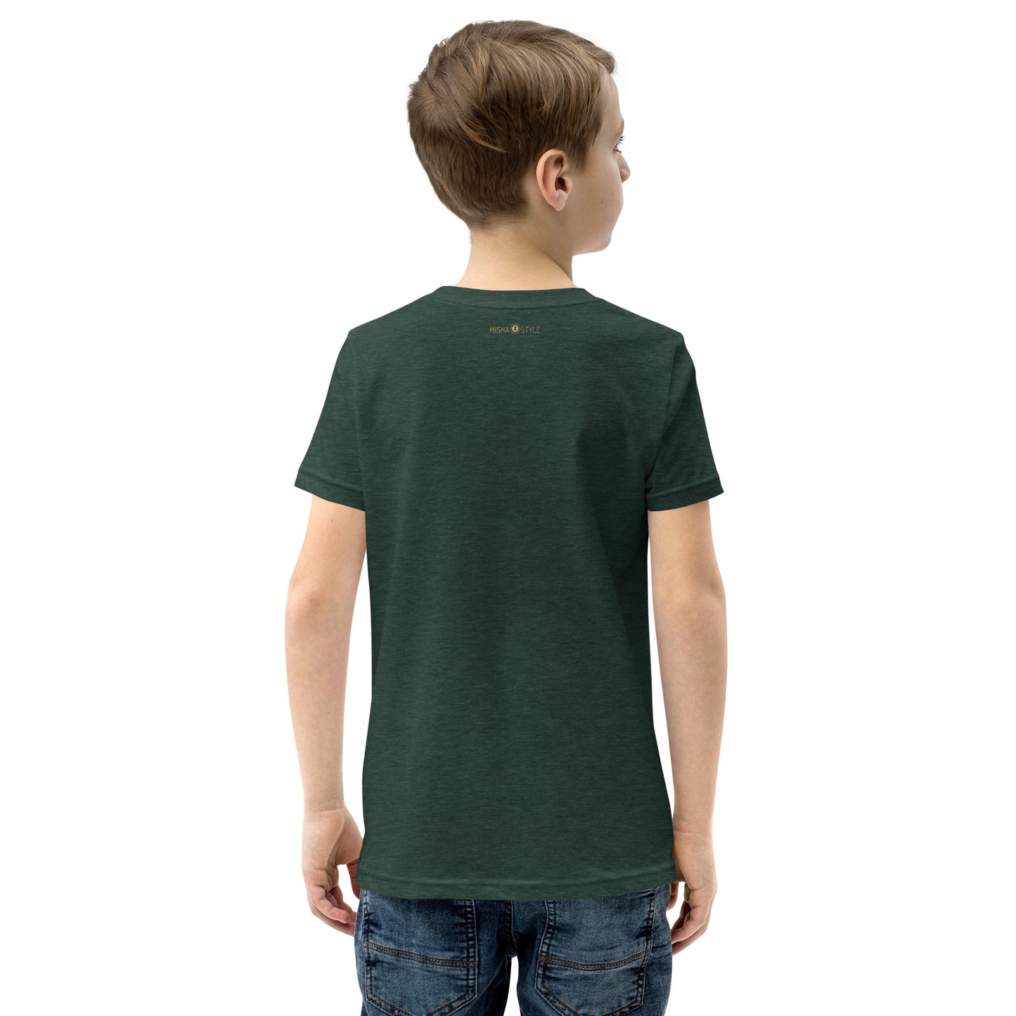 Belly Laugh Youth Short Sleeve Green and white T-Shirt