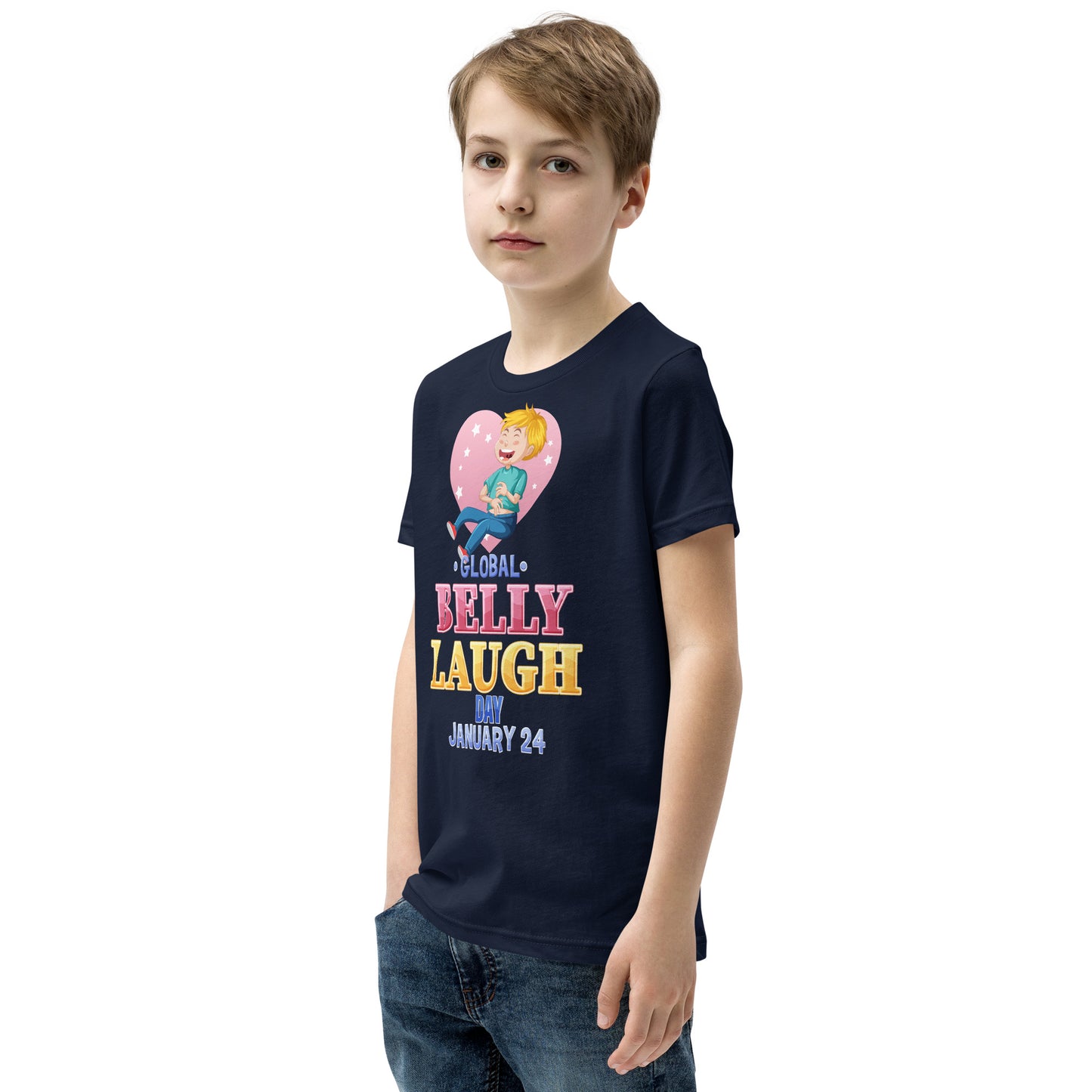 Belly Laugh Youth Short Sleeve Royal Navy T-Shirt