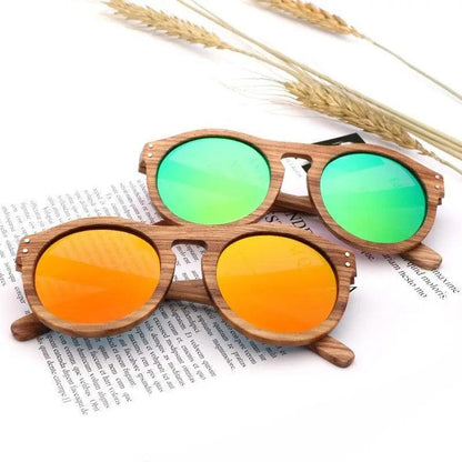 100% Real Zebra Wood Sunglasses - Mishastyle