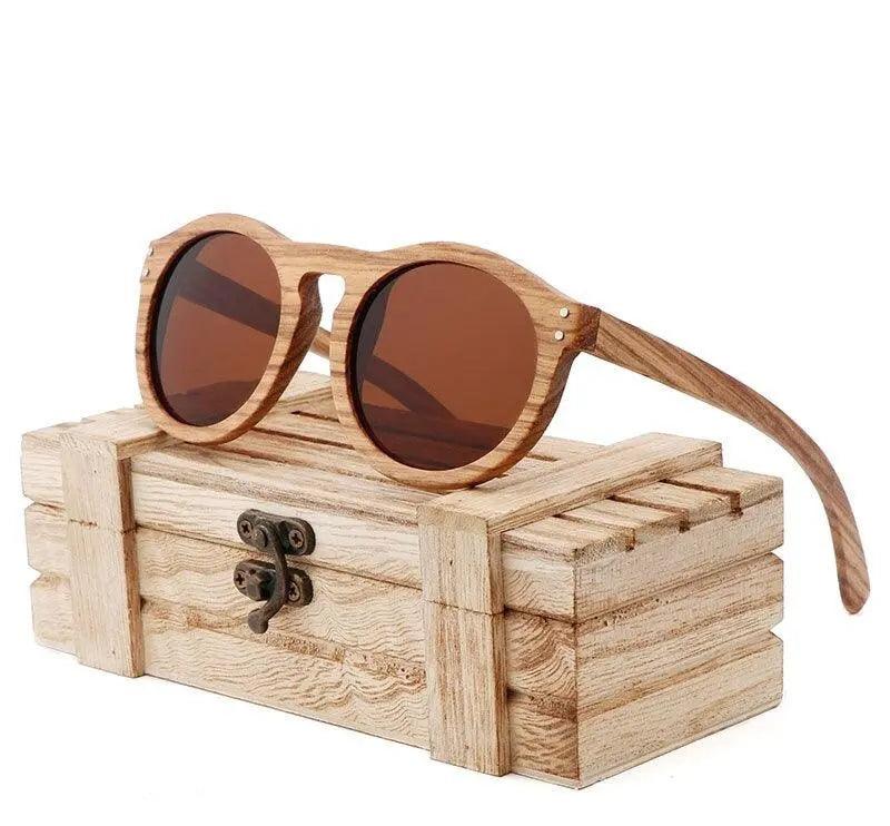 100% Real Zebra Wood Sunglasses - Mishastyle