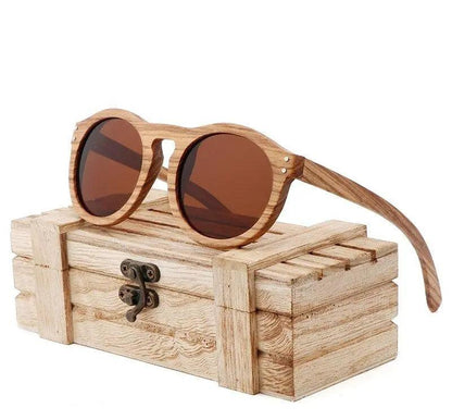 100% Real Zebra Wood Sunglasses - Mishastyle