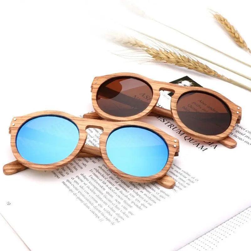 100% Real Zebra Wood Sunglasses - Mishastyle