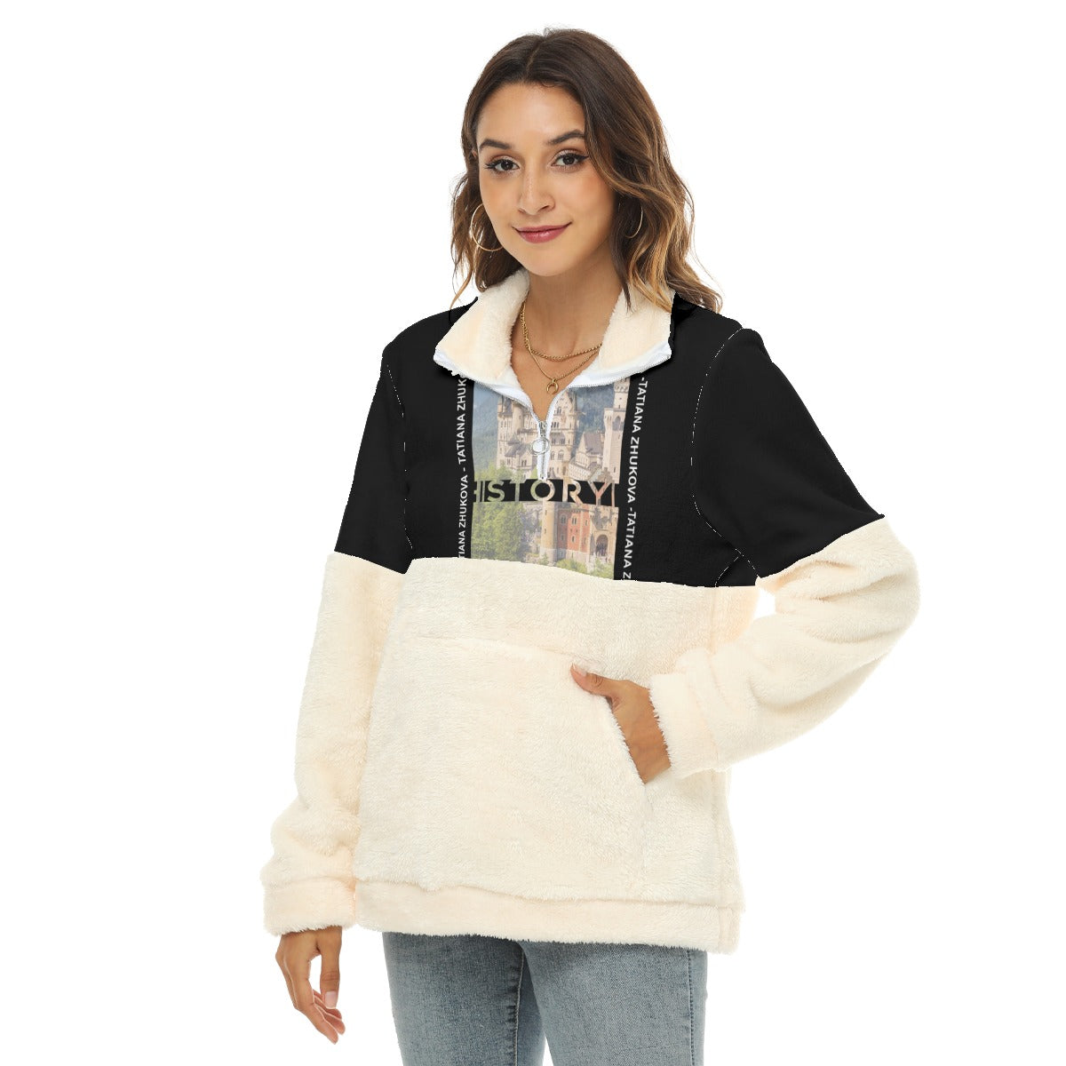 Women's Borg Black Fleece Sweatshirt