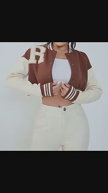 Warm Crop varsity jacket