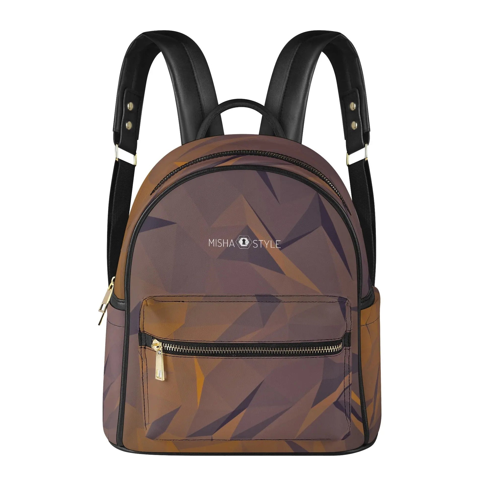 Activity Casual PU Backpack - Crystal Brown - Mishastyle