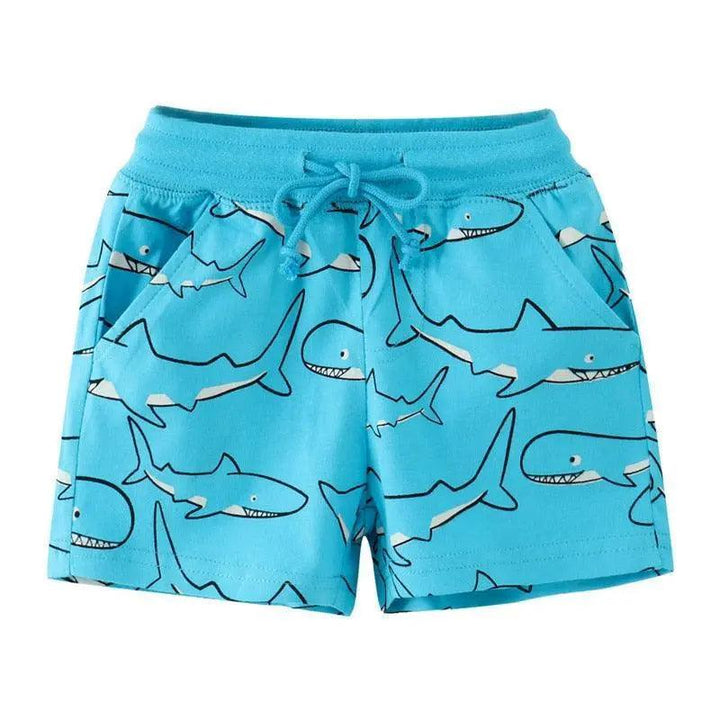 Cartoon Animals Print Kids Shorts - Mishastyle