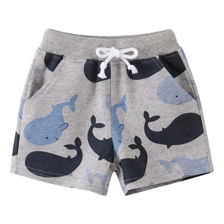 Cartoon Animals Print Kids Shorts - Mishastyle