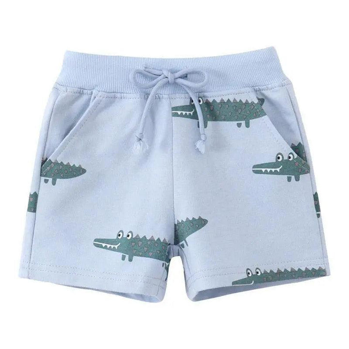 Cartoon Animals Print Kids Shorts - Mishastyle