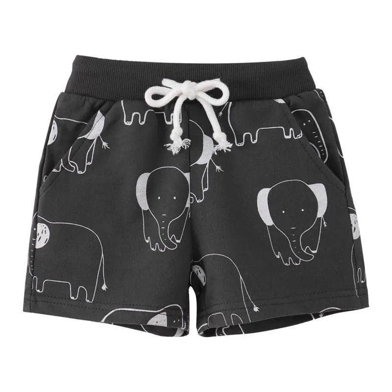 Cartoon Animals Print Kids Shorts - Mishastyle