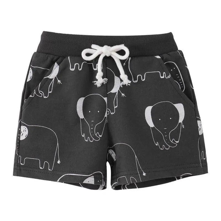 Cartoon Animals Print Kids Shorts - Mishastyle