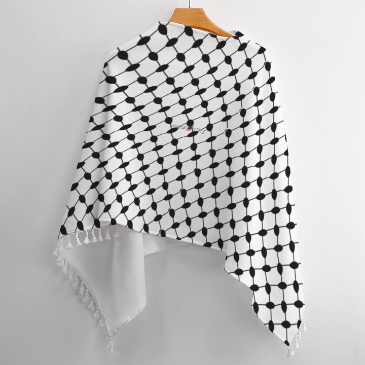 Palestinian keffiyeh Knitted Cloaks with Tassel Cape