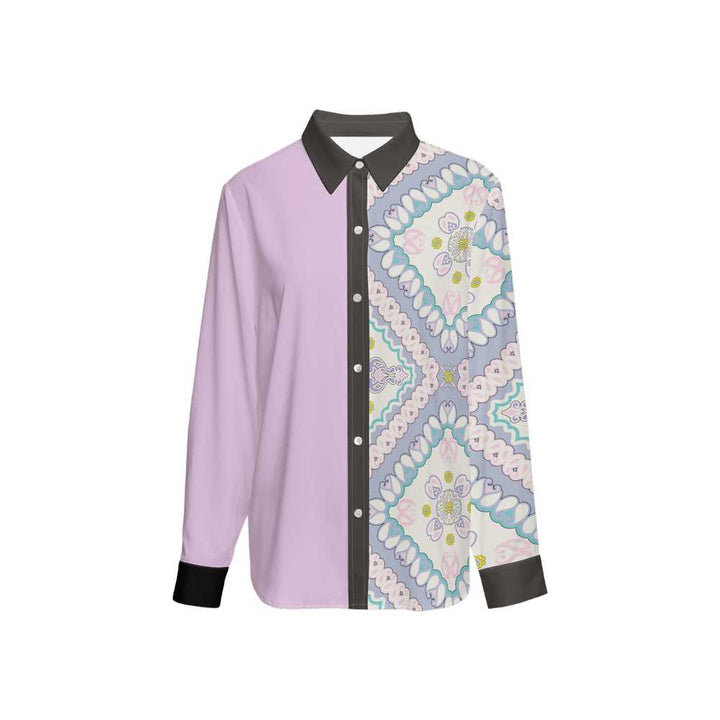 Classic Long Sleeve Button-Up Shirt - Mauve - Mishastyle