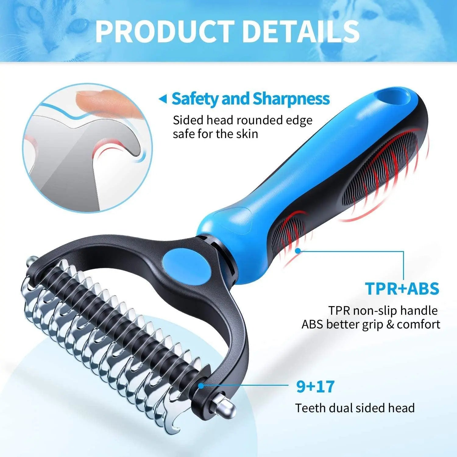 Double Sided Shedding Pet Grooming Brush - Mishastyle