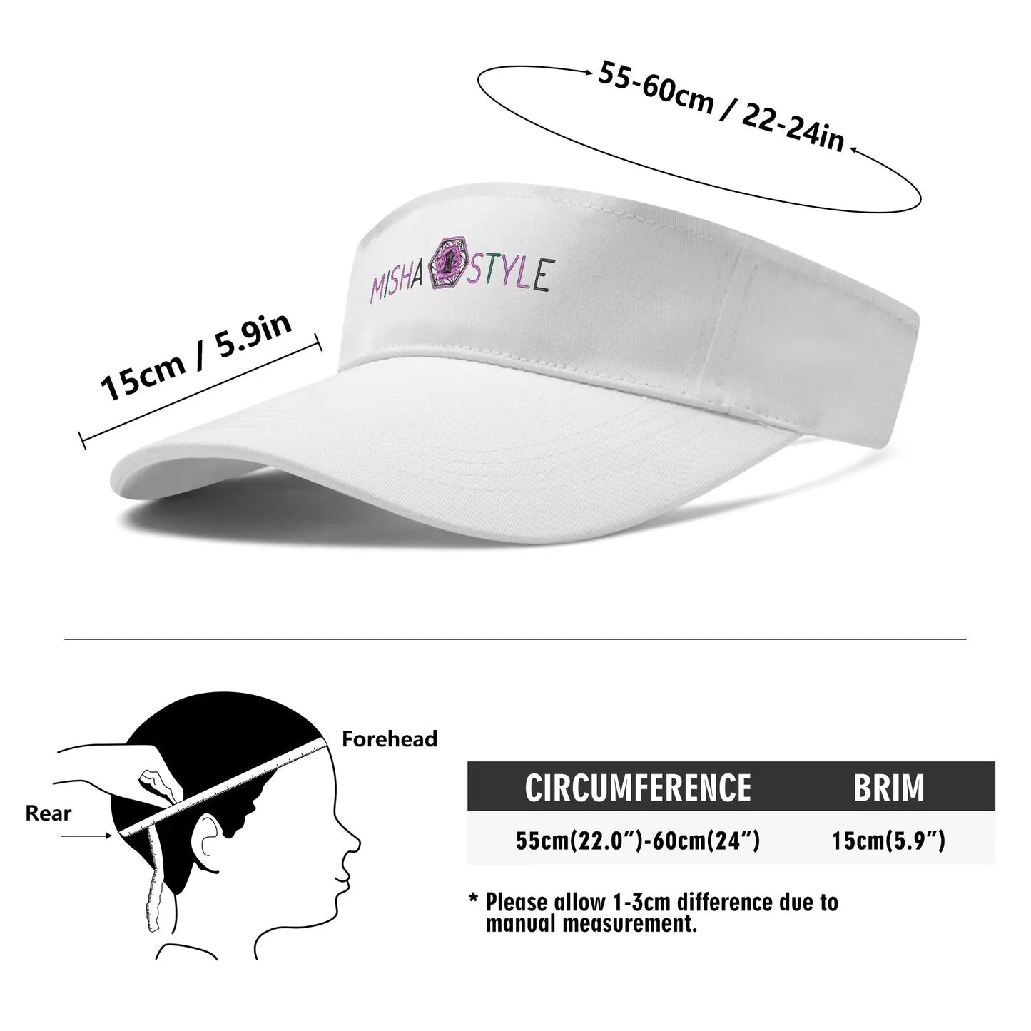 Embroidered Logo Sun Visor Caps - Mishastyle