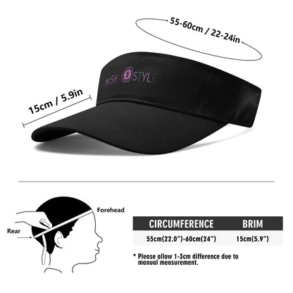 Embroidered Logo Sun Visor Caps - Black - Mishastyle