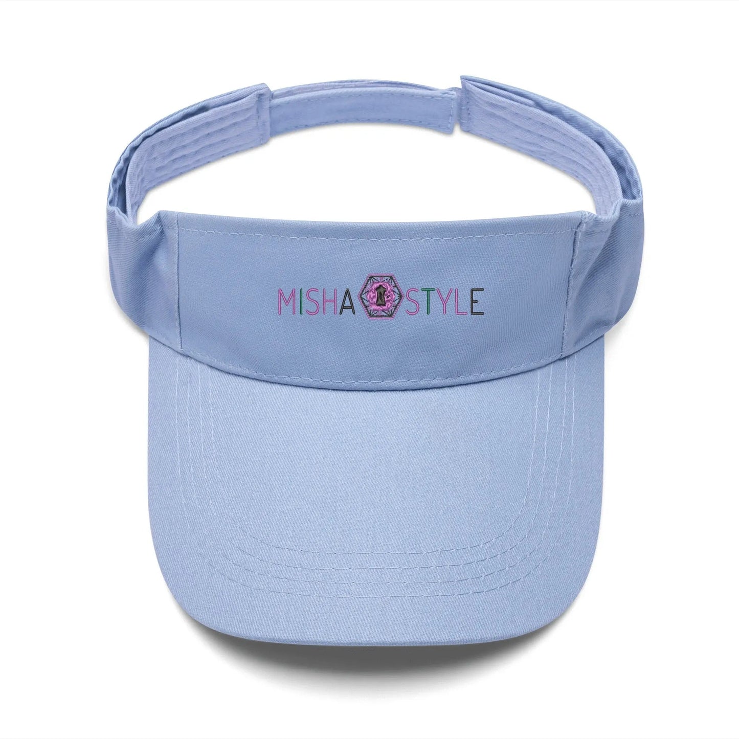 Embroidered Sun Visor Caps - Light Blue - Mishastyle