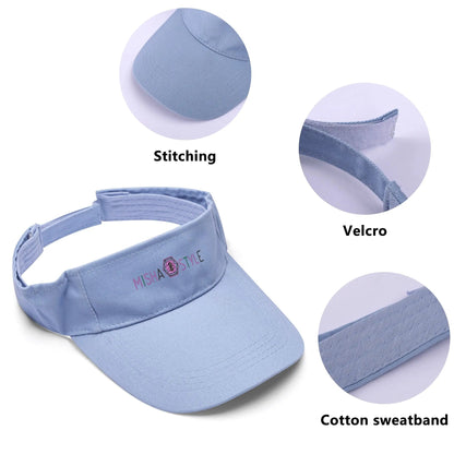 Embroidered Sun Visor Caps - Light Blue - Mishastyle