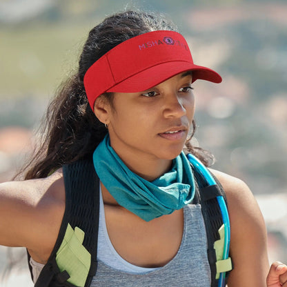 Embroidered Sun Visor Caps- Red - Mishastyle