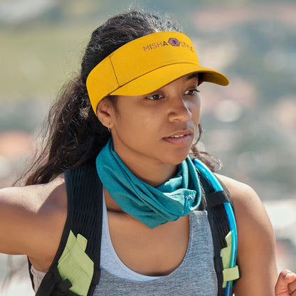 Embroidered Sun Visor Caps - Yellow - Mishastyle