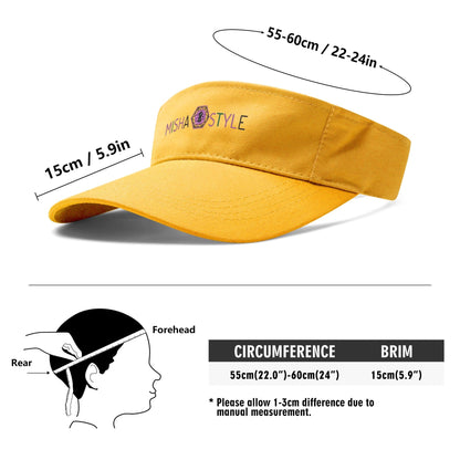 Embroidered Sun Visor Caps - Yellow - Mishastyle